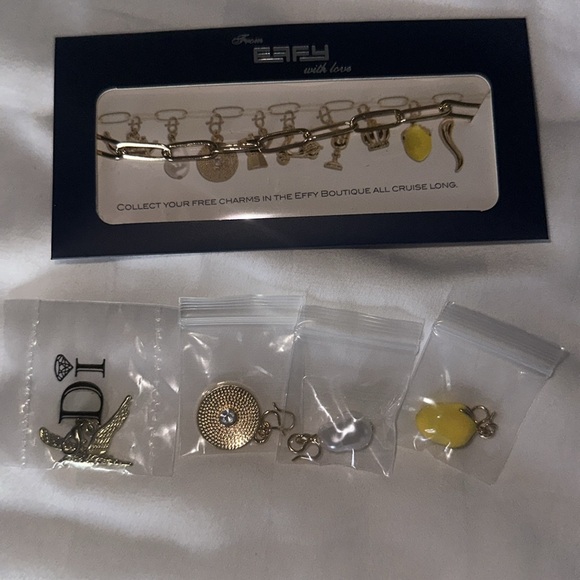 Effy Accessories - EFFY CHARM Paper Clip Bracelet MSC MERAVIGLIA CRUISE SHIP 2024 EFFY NEW 4 charms